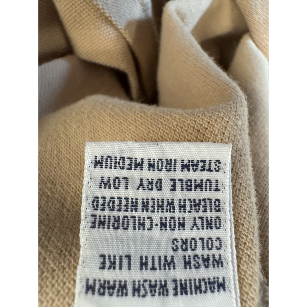 POLO RALPH LAUREN Vintage Shirt Men L Beige Cotton Pony Logo Preppy - Picture 5 of 15